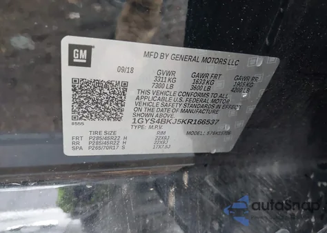 2019 Cadillac Escalade Luxury z USA, uszkodzony, nr VIN 1GYS4BKJ5KR166537